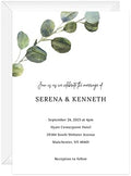Personalized Eucalyptus Wedding Invitations / 25 Modern Watercolor Greenery Floral Custom Invites With White Envelopes / 5" x 7" Flat Botanical Engagement Party Anniversary Invitation / Made In The USA by CanopyStreet