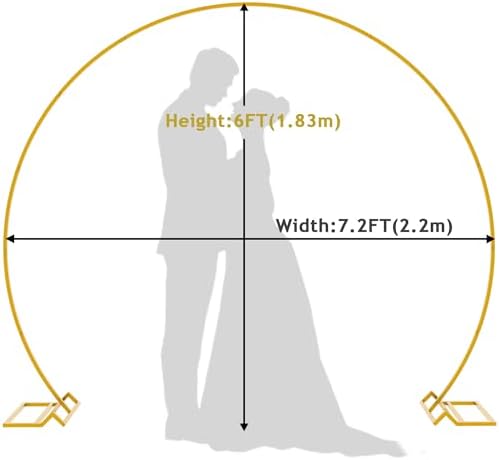 Wokceer Wedding Arch 7.2FT Round Backdrop Stand Gold Circle Balloon Arch - Image 2