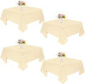 4 Pack Square Table Cloth 52x52 Inch Tablecloth Machine Washable Fabric Polyester Table Cover for Dining, Buffet Parties, Picnic, Events, Weddings Decor（Champagne） by JALANCY