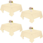 4 Pack Square Table Cloth 52x52 Inch Tablecloth Machine Washable Fabric Polyester Table Cover for Dining, Buffet Parties, Picnic, Events, Weddings Decor（Champagne） by JALANCY