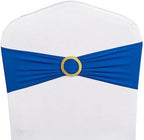 Pack of 50 Royal Blue Chair Sashes with Gold Buckles Chair Bands Bows - Image 5
