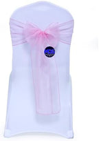 MDS Pack of 100 Organza Chair Sashes for Wedding & Event Décor – Blush Pink by MDS