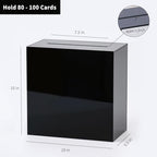 UNIQOOO Black Acrylic Wedding Card Box with Slot, Thick DIY Large 10x10x5.5 inch w/No Print, Wedding Receptions Wishing Well Money Box, Birthday, Memory Box, Suggestion Boxes, Acrylic Ballot Box - Image 3