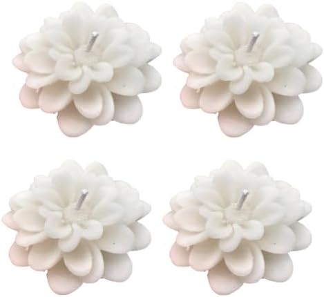 Giftsupstore Wedding Favor Guest Bulk – 50 Set of Scented Lotus Shaped Candle Party Favors – Custom Baby Shower Gifts, Bridal Shower & Personalized Bachelorette Party Favors for Adults - White by GiftUp