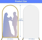 HEMMOTOP Metal Arch Backdrop Stand and Cover Set, White, 7.2 ft - Image 6