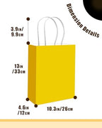 qiqee 100PCS Gift Bag with Handles Bulk Bright Yellow Paper Bags Multiple Uses (13''x5 x10 inch Large Size) - Image 4