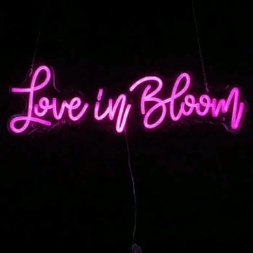 Love in Bloom Neon Sign, Custom Neon Light, Led Wedding Backdrop Sign, Handmade Wedding Favors, Promposal Sign - USB Size: 20x6in - Image 3