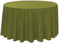 Polyester Round Tablecloth 120" Ideal for 60 inch Round Table (Olive) by KS+Linens