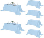 Fokitut 6 Pack Rectangle Tablecloth, 90x156 Inch, Stain Resistant and Wrinkle Polyester Table Cloth, Fabric Table Cover for Kitchen Dining, Wedding, Party, Holiday Dinner-Blue Mist by Fokitut