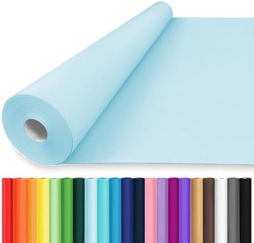Vanhench 36" x 2400" (200') Sky Blue Wrapping Paper Roll by Vanhench
