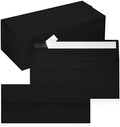 200 Pack #10 Black Envelopes Letter Size Self Seal Business Envelopes by QIKSION
