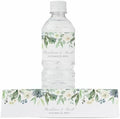 Personalized Water Bottle Labels with Choice of 30 Flower Styles - Choose Font and Pre-Made Phrases or Design Custom Text - LABELS ONLY (005 Succulent, 2 inch (8.5x2")) by ThePaperedWedding