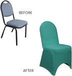 YOUR CHAIR COVERS - 50 Pack Teal Stretch Spandex Banquet Chair Covers - Wedding Slip, Premium Quality Cover - Image 5