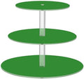 J JOYSAY Green Print Acrylic Cupcake Stand 3 Tier Dessert Table Display Set Clear Cake Stands for Party Wedding Baby Shower Decorations Easy Assembly Donut Tower by J+JOYSAY