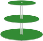 J JOYSAY Green Print Acrylic Cupcake Stand 3 Tier Dessert Table Display Set Clear Cake Stands for Party Wedding Baby Shower Decorations Easy Assembly Donut Tower by J+JOYSAY