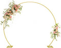 Wedding Arch Round Backdrop Stand Gold Metal Circle Backdrop Stand Circle Balloon Arch Stand Frame for Birthday Party Bridal Shower Anniversary Ceremony Candy Tables Celebration in 2x2.4m by IKULE