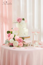 Serwalin 2Pcs Artificial Flowers Pink White Flower Silk Flowers for Wedding - Image 5