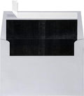 LUXPaper A4 Foil Lined Invitation Envelopes | Peel & Press | 4 1/4" x 6 1/4" | Silver w/Black LUX Lining | 80lb. Text | 500 Qty by LUXPaper
