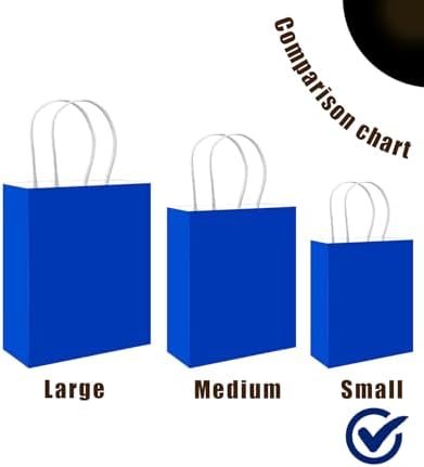 qiqee 100PCS Gift Bag with Handles Bulk Diamond Blue Paper Bags Multiple Uses (8.3"x3"x6"inch Small Size) - Image 4