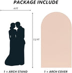 Neatsure Arch Backdrop Stand and Cover Set, 7.2FT Metal Photo Balloon Arch Backdrop Stand for Wedding Birthday Party Baby Shower Ceremony Graduation Decoration, Nude - Image 2