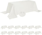 Fokitut 12 Pack Waterproof Rectangle Tablecloth, 90x132 Inch,Stain Resistant and Wrinkle Polyester Table Cloth, Fabric Table Cover for Kitchen Dining, Wedding, Party, Holiday Dinner-Ivory by BalsaCircle