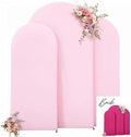 Set of 3 Arch Backdrop Covers(7.2ft, 6.6ft, 6ft) - Premium Stretchy Spandex Backdrop Arch Stand Cover for Baby Shower,Wedding,Party Decor Chiara Cover with Double-Sided Design(Pink, Hot Pink) by Gogoparti