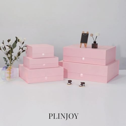 5 Pcs Pink Gift Box Large 13.5x11.8x4.7 Inches, Pink Gift Boxes for Presents with Magnetic Closure Lid, Luxury Gift Box Rectangle Collapsible Boxes for Gift Packaging - Image 2