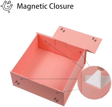 iloMAOZX Pink Gift Box, 9x9x4Inch Gift Boxes for Presents & Packaging - Image 3