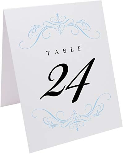 Classic Flourish Table Numbers, Light Blue, 1-65 - Image 2