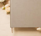 MUUJEE Personalized Guestbook in Taupe - Premium Custom Modern Guest Book for Wedding Reception, Birthday Party or Events w/Bookmark Blank Pages for Signing 11.5 x 8.5 inches - Image 4
