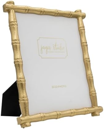Jaye's Studio Cast Metal Decorative Photo & Picture Frame With Easel Stand, Glass Display, Handmade Bamboo Design, Tarnish Resistant Finish, Gracie Chloe Line, 3 Size Options (Gold, 8x10) - Image 2