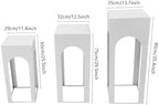 3PCS Square White Pedestal Stands for Party Metal Pedestal Display Stands Dessert Table Decoration Pillars Cake Pedestal Plant Stands for Party Birthday Wedding Props (A) - Image 5