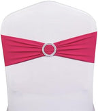 50 Pack Hot Pink Spandex Chair Sashes - Image 2
