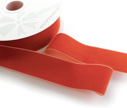 2" Velvet Ribbon Single Sided Soft Plush Luxury Craft Trim for Hair Bows Sewing Gift Wrapping Decorations Floral Arrangements and DIY Projects (Burnt Orange, 25 Yards) - Image 3