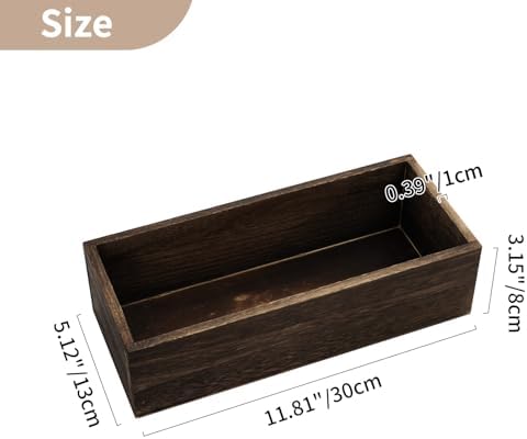 NUPTIO Wooden Flower Box Centerpieces, Rectangle, 11.8" Long, Brown, 6 Pcs - Image 4