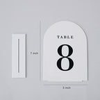 UNIQOOO White Arch Wedding Table Numbers with Stands 1-15, 5x7" Acrylic Signs and Holders, Perfect for Centerpiece, Reception, Decoration, Party, Anniversary, Event - Image 6