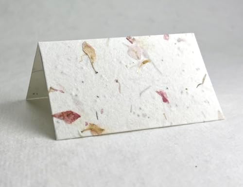 Of The Earth Handmade Paper - Wildflower Seed Paper Folding Escort Card - Place Card/Name Card/Gift Card - 3.5" x 4" - Set of 24 (24s Pink Petal) - Image 6