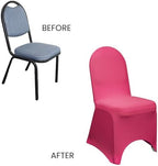 YOUR CHAIR COVERS - 100 Pack Stretch Spandex Banquet Chair Covers - Fuchsia, Wedding Slip Covers, Premium Quality Chair Cover - Image 5