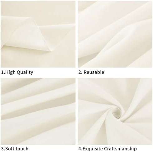 FINDYOU Ivory 6 Pack Polyester Table Cloth 60 x 102 Inch, Rectangle Tablecloths for 6 Foot Tables Washable Table Cloth for Party Wedding - Image 2