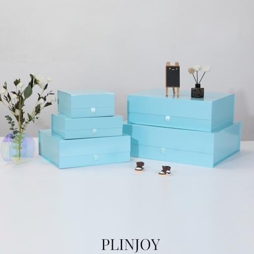 Extra Large Gift Box 3 Pack 16.5x14x5.5 Inches,Blue Gift Boxs for Presents with Lid Magnetic Closure Collapsible,Groomsman Proposal Box,Birthday, Christmas,for Clothes and Large Gifts - Image 2
