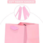 AZOWA Pink Square Gift Bags with Tissue - 12 Inch Paper Bags with Handles Birthday Party Favor Christmas Wedding Gift Box Flowers Decoration (10 PCS, 12x12x12 in) - Image 3