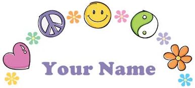 Oliver's Labels Premium Name Wall Decals - Matte Finish Personalized Wall Art for Kids' Rooms & Nurseries (Hippie) by Oliver%27s+Labels
