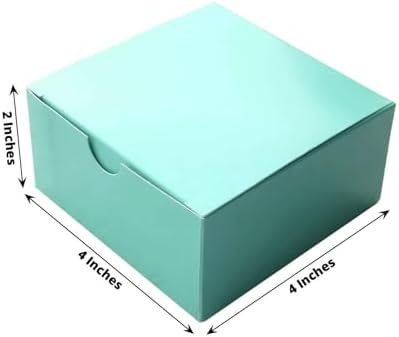 100 4 x 4 x 2" Turquoise Cake Wedding Favors Boxes with Tuck Top for Wedding Party Birthday Candy Gifts Decorations - Image 5