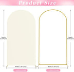 Wokceer 6.6FT Arch Backdrop Stand and Cover Set,Arch Stand with Ivory Cover - Image 2