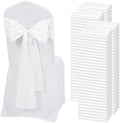 120 PCS White Satin Chair Sashes, 7 x 108 Inch by REWOMC