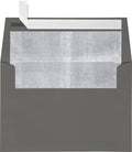 LUXPaper A4 Foil Lined Invitation Envelopes | Peel & Press | 4 1/4" x 6 1/4" | Smoke w/Silver LUX Lining | 80lb. Text | 250 Qty by LUXPaper