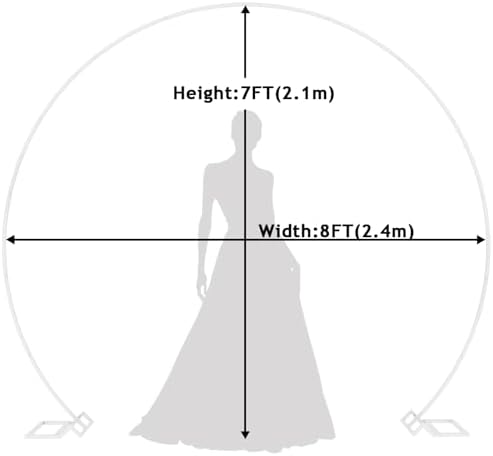 Wokceer Round Backdrop Stand 8FT White Wedding Balloon Arch Stand for Party - Image 2
