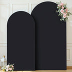 Black Photo Arch Backdrop Cover Set of 2 Spandex 7.2 and 6ft Black Arch Covers Stretchy Backdrop Party Arch Stand Covers for Birthday Baby Shower Wedding Bridal Shower Banquet Background Decorations - Image 4