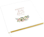 Andaz Press Personalized Baby Shower Guestbook with Gold Accents, Blush Pink and White Florals Custom, White Guest Sign in Registry 120 Pages 8.5 X 8.5 Memories Book for DIY, Scrapbook, Photo Album by AndazPress