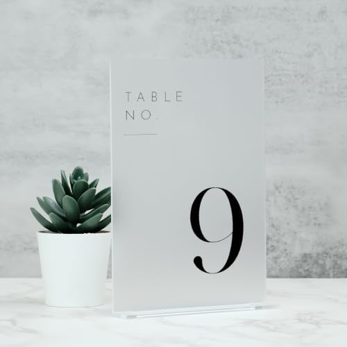 Frosted Wedding Table Numbers 1-15 with Stands - Image 7